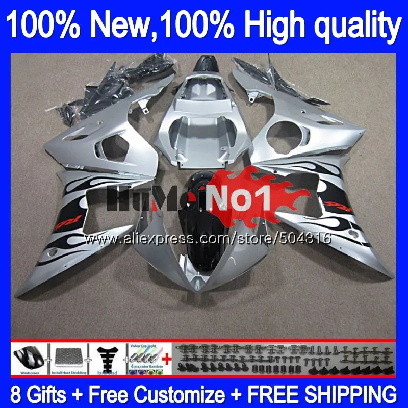Корпус для YAMAHA YZF R6 S YZF600 YZF-600 6MC.78 R6S 06-09 YZF-R6S YZFR6S 2006 2007 2008 2009 06 07 08 09 Серебряный и