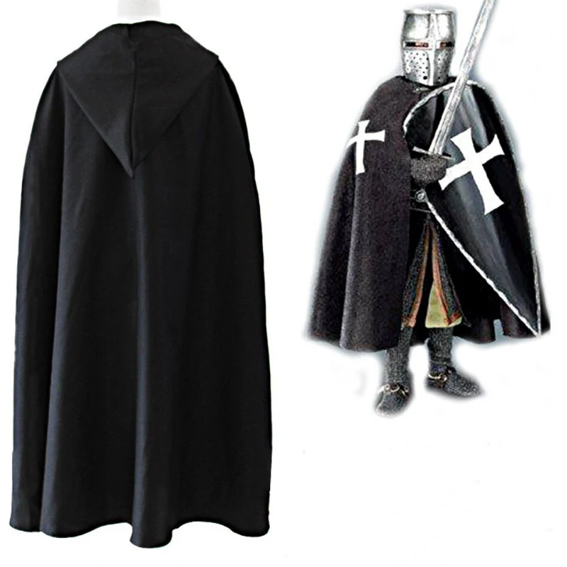 1 шт. черный белый средневековый воин Косплей Костюм темплар рыцарский плащ
