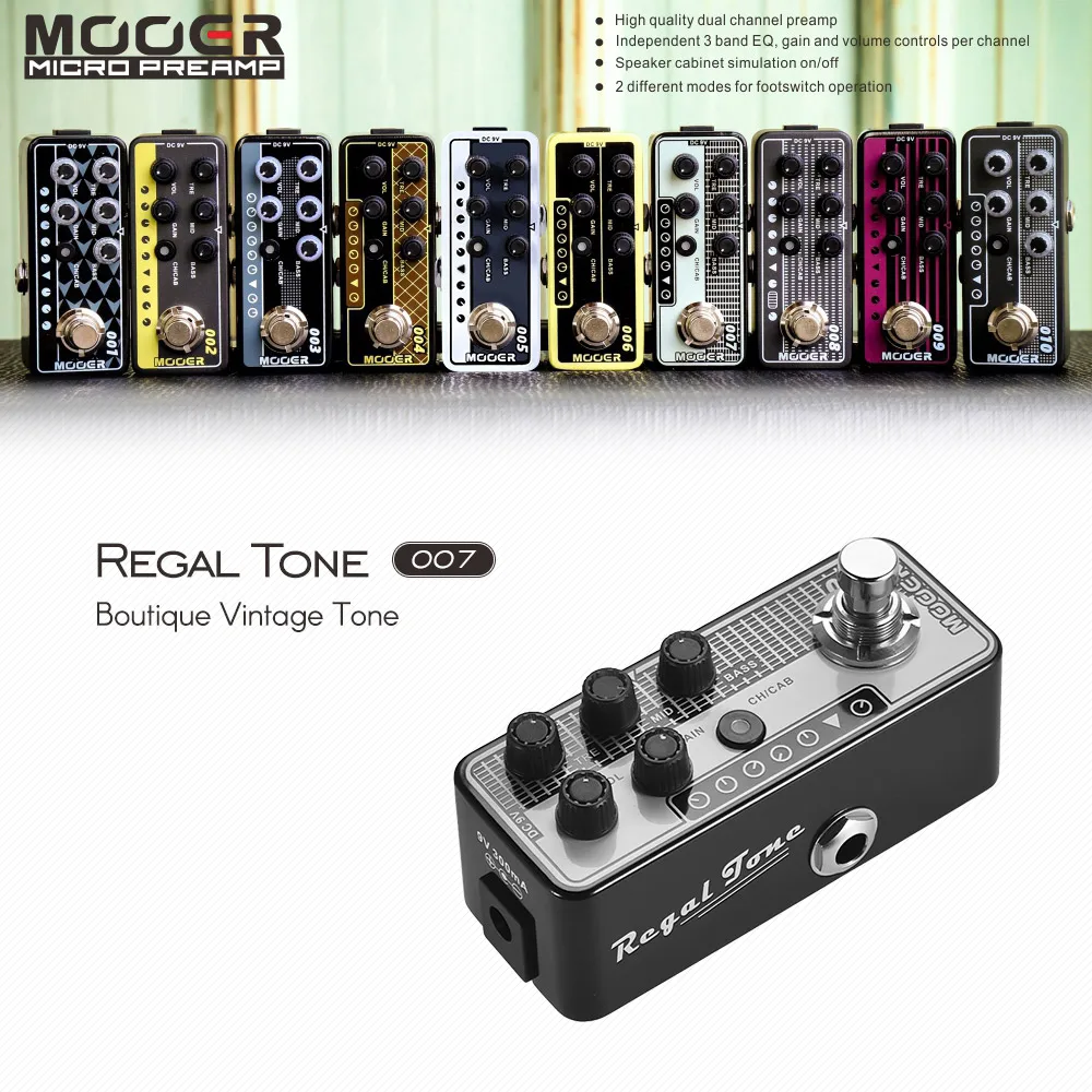 MOOER микро предусилитель серии 007 Regal Tone винтажный тоновый цифровой гитарная