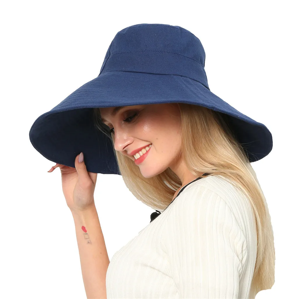 Хлопок, Женская Весенняя и летняя шляпа, складная с широкими полями, гибкая шляпа, для отдыха, от солнца, рыбацкие шляпы, для улицы, для путешествий, Солнцезащитная шапка s YL5