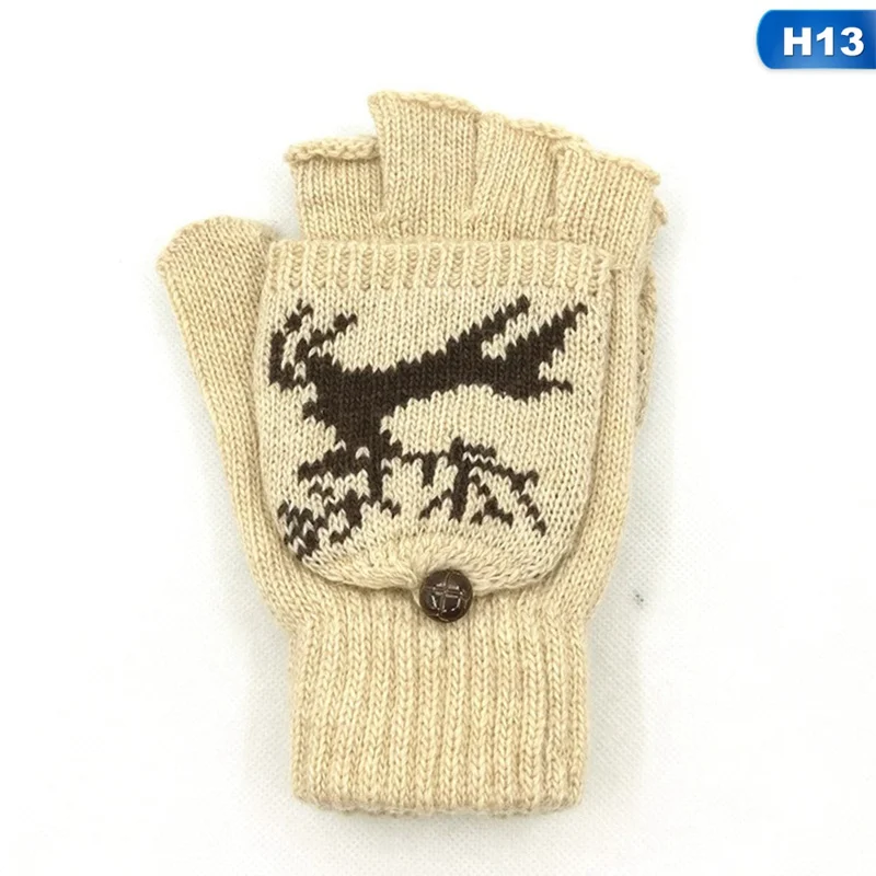 WOMENS KNITTED SOFT WARM WINTER WOOL BLEND FINGERLESS GLOVES MITTENS