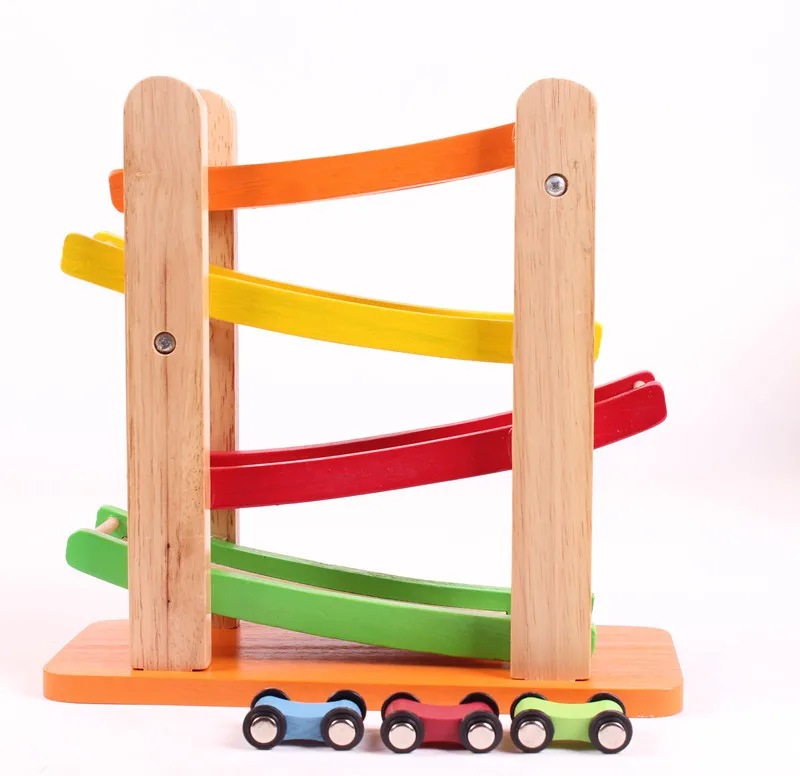 Wood Camera Track Gliding Slippery Car Speed Slide Car Infants Toys for Children Gift