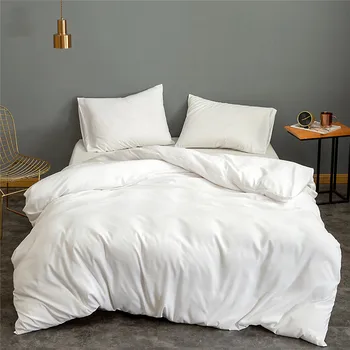 

Solid Color Bedding Set Concise Style Quilt Cover Set Pillowcase Bed Linen Twin Queen King 2-3pcs/set Bedclothes Home Textile