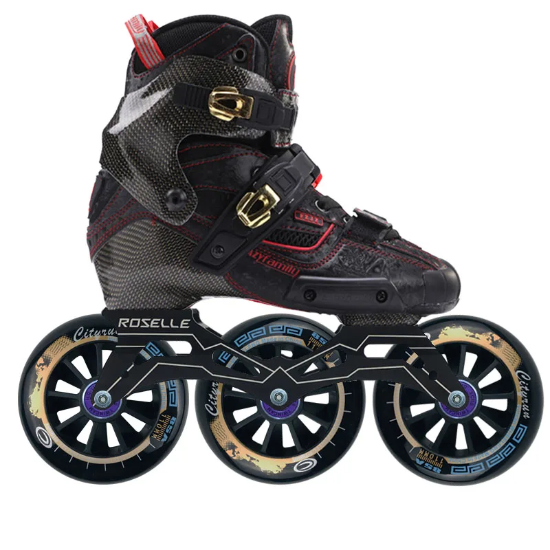 Original Crazy Carbon Fiber Inline Speed Roller Skates With 3x110 Mm