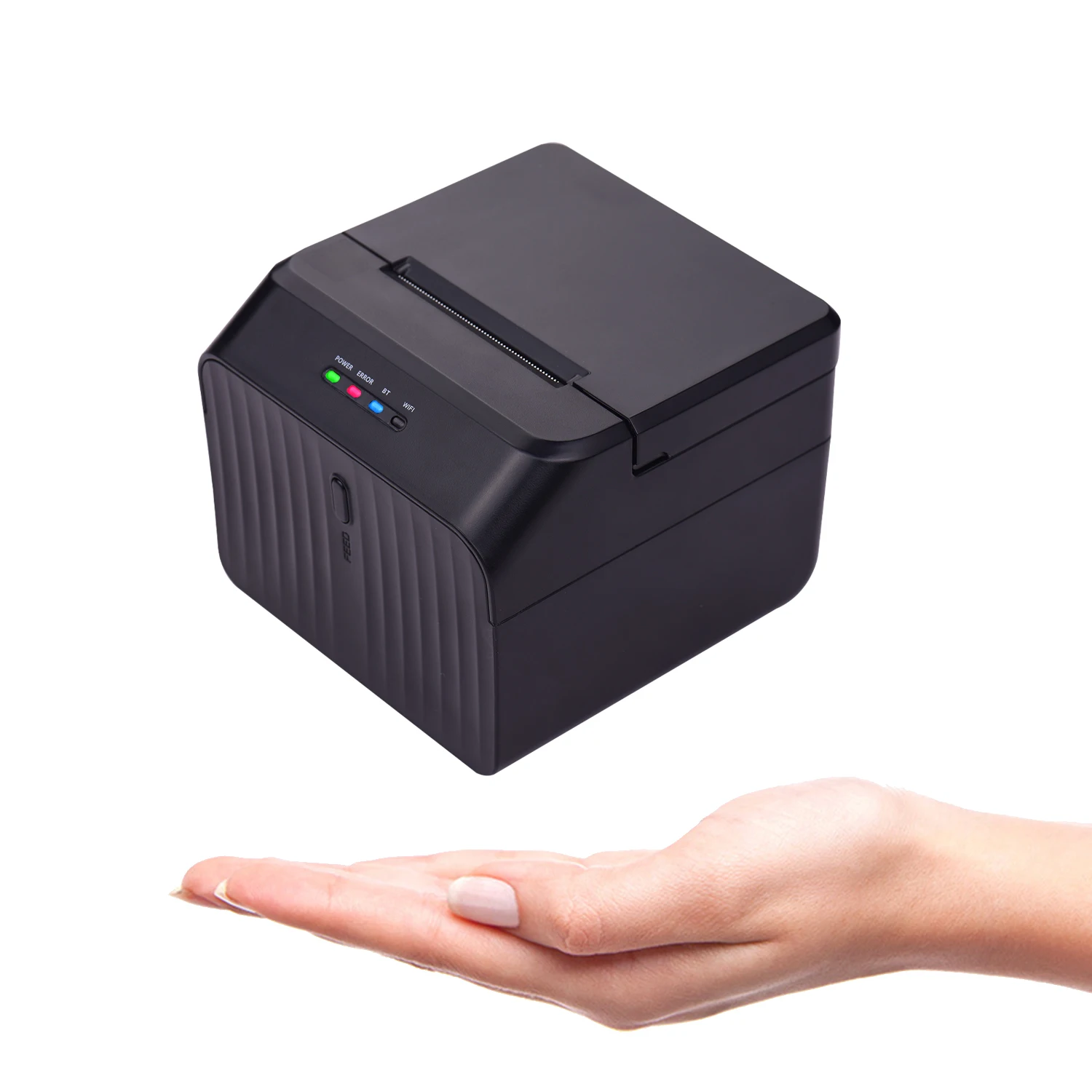 Настольный 58 мм термальный принтер этикеток проводной принтер штрих-кода USB BT соединение с 2 рулонной бумагой внутри поддержка ESC/POS команды