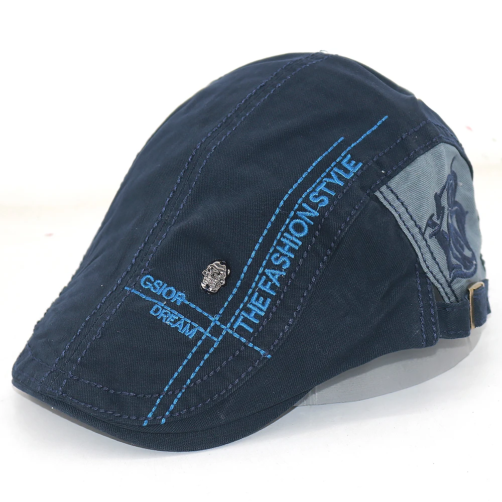 Хип-хоп берет с черепом, хлопковая шапка с регулируемой вышивкой, модные береты на осень и зиму, теплая Кепка унисекс