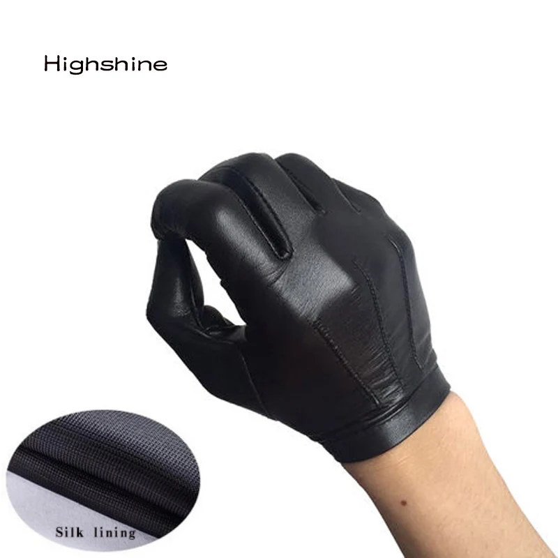 Guantes De Cuero Negro Sin Forrado Hombres S(37) - Alibaba