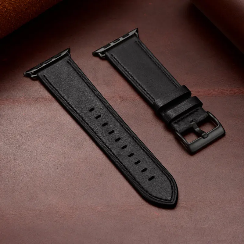 Ремешки для наручных часов для Apple Watch, 44 мм, 40 мм, серия 5/4, натуральная кожа, браслет для iWatch, ремешок 42 мм, 38 мм, серия 3/2/1 - Цвет ремешка: B