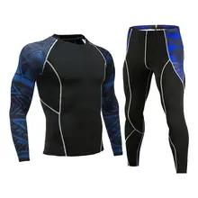 Новое термобелье для бега, Быстросохнущий супер эластичный хлопковый тренировочный комплект, футболка, леггинсы, спортивный костюм Union