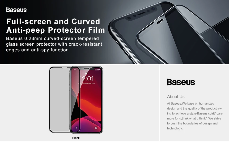 Baseus 2 шт 0,23 мм протектор экрана для iPhone 11 Pro Max защита конфиденциальности полная защитная пленка из закаленного стекла для iPhone