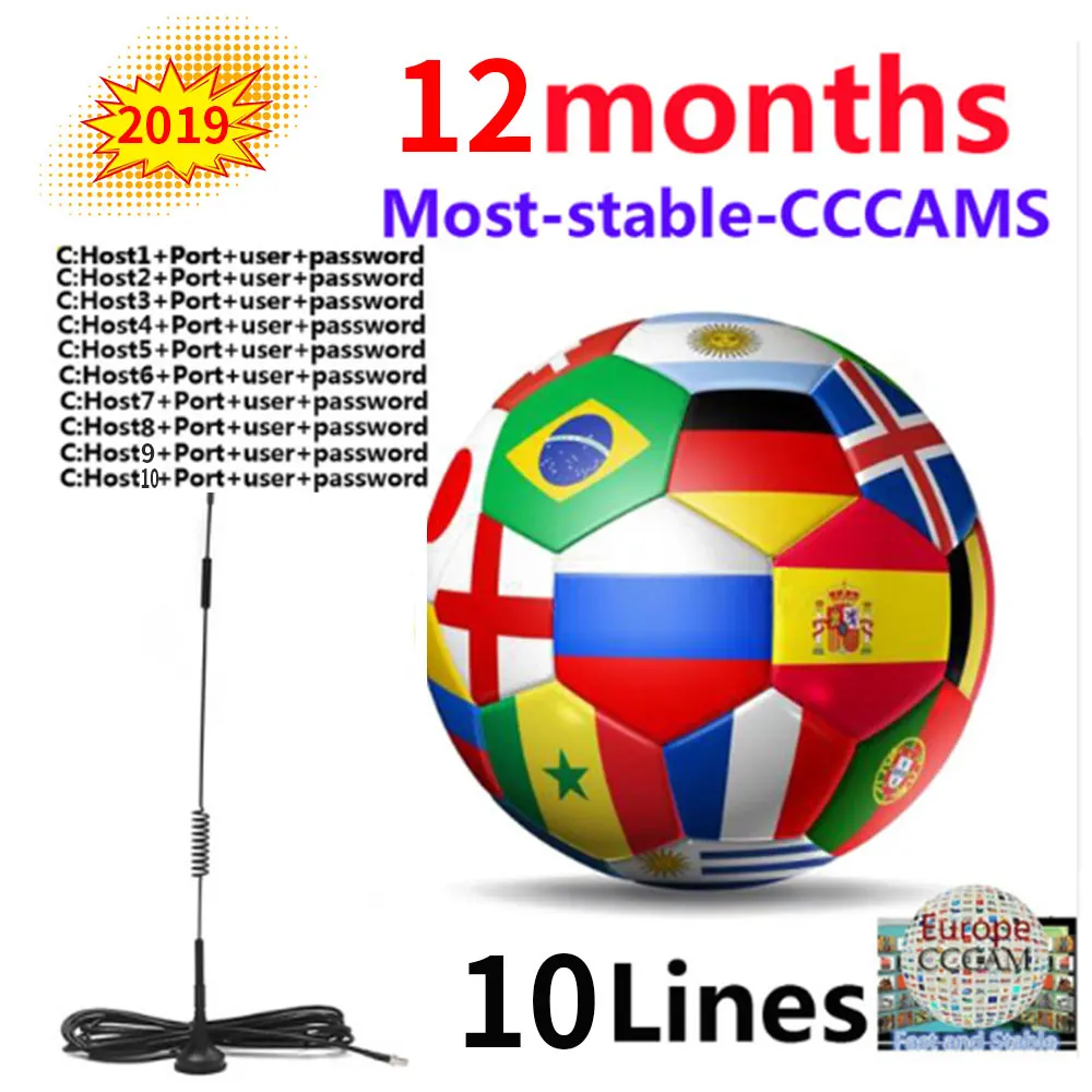 

CCcams Europe Cline Card Mgcam 7 line for Fast and Stable Satellite TV Receiver via usb wifi full hd