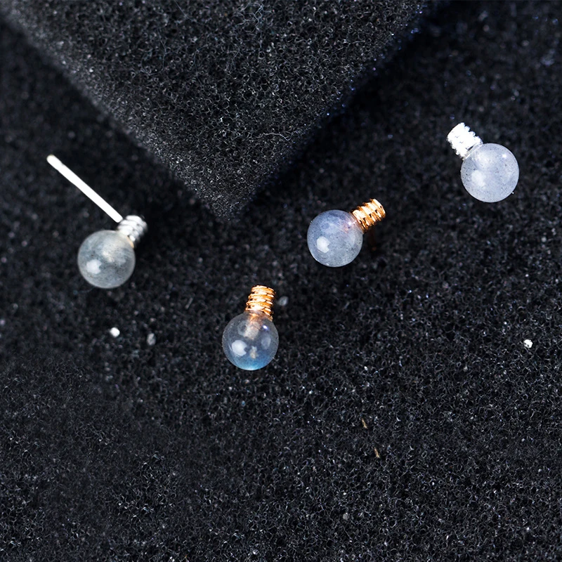 MloveAcc 925 Твердые Настоящее серебро 925 пробы ювелирные изделия мини лампы серьги гвоздики для жены девушки-подростка друг ребенок леди