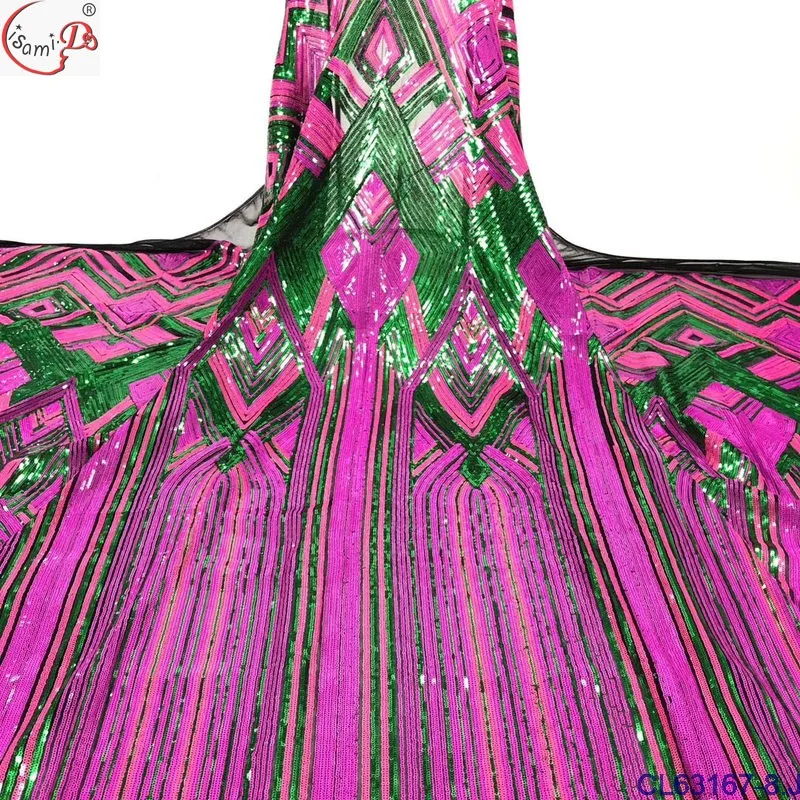 Тяжелый sequinse вышитый модный дизайн мягкий тюль ткань cl63167