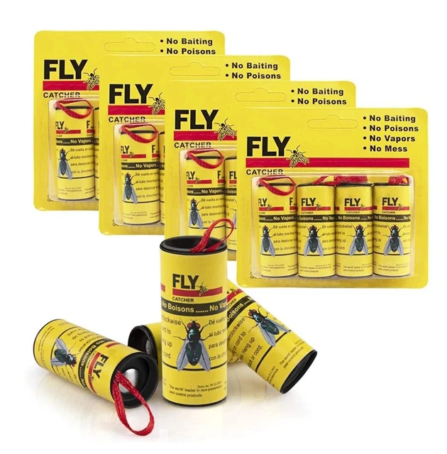  40 Pack Fly Strips Indoor Sticky Hanging, Fly Paper