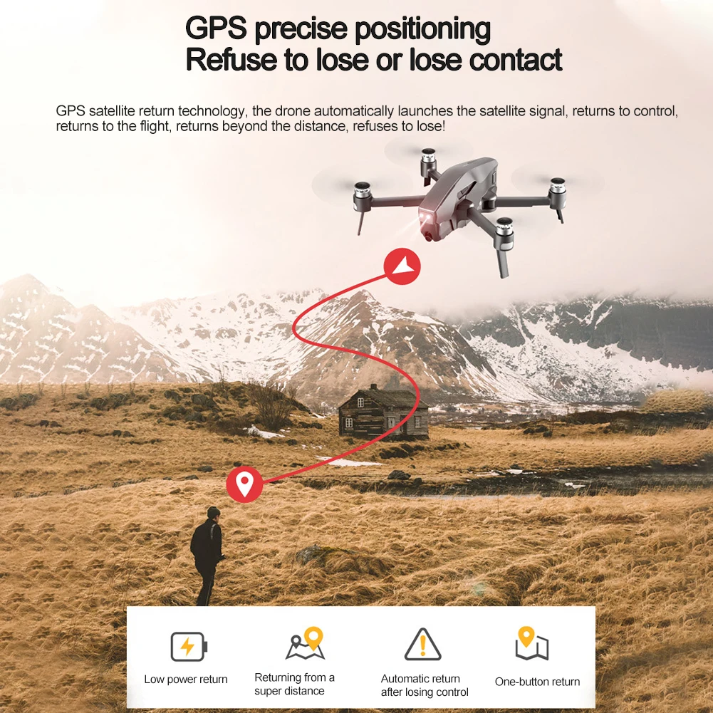 Бесщеточный Дрон 4k 1080P gps 5G wifi FPV складной Радиоуправляемый Дрон HD Двойная камера Радиоуправляемый квадрокоптер 30 минут время полета 1600 м Диапазон