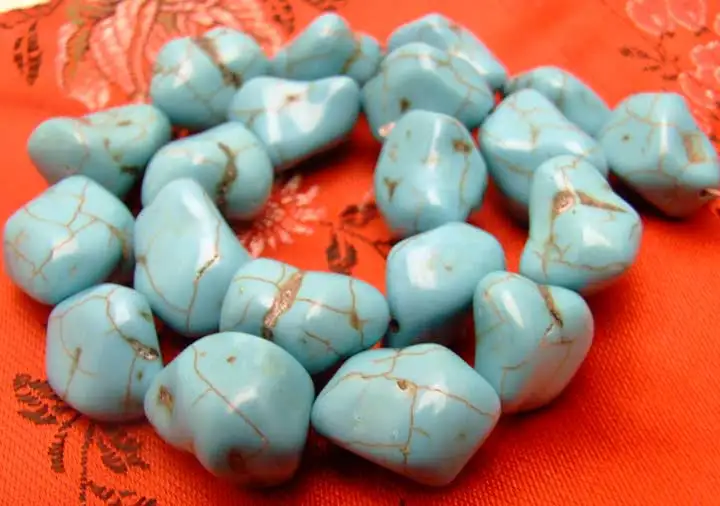 Qingmos 15-20mm Baroque Natural Light Blue Turquoise Beads for Jewelry Making DIY Necklace Bracelet Earring Loose Strand 15