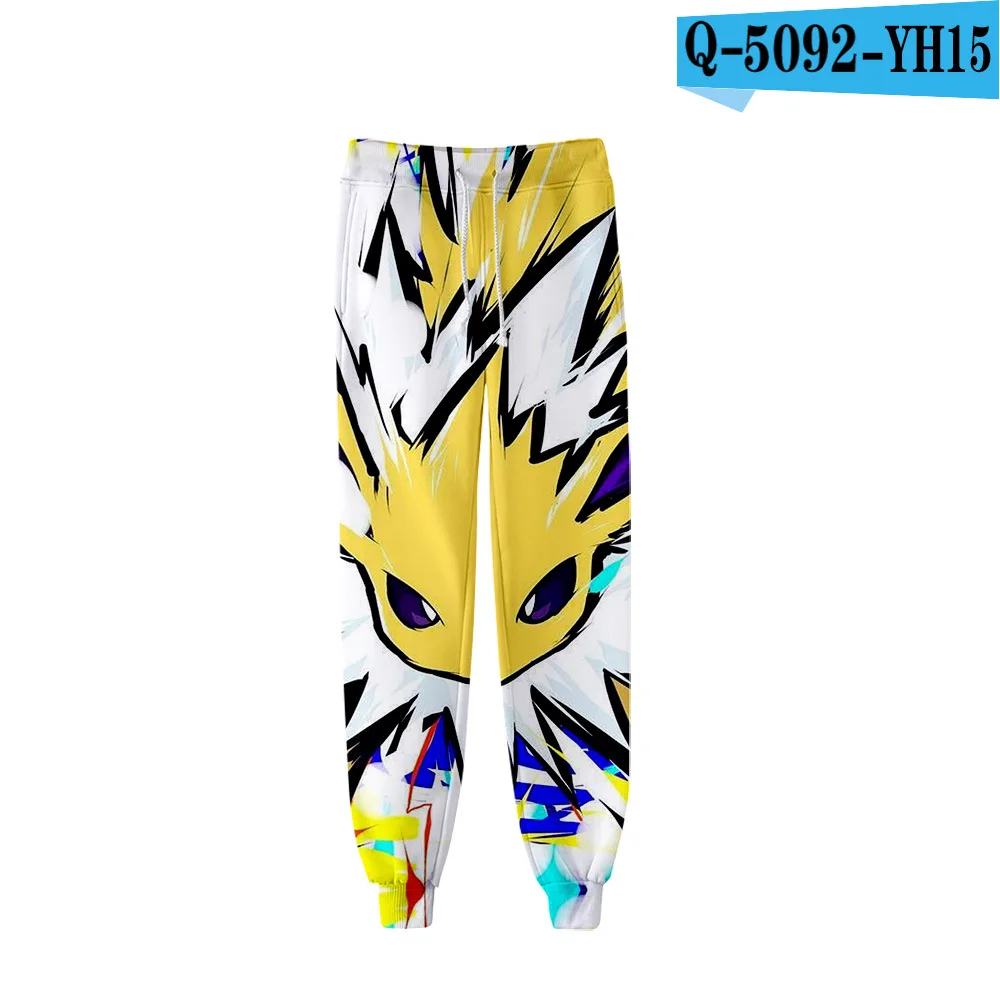 color 9 8-20 New Fashion 3D Pants Pokemon Detective Pikachu Trousers Kids Casual Style Novelty Casual Loose Long Girls Pants Boys Bottom - Цвет: color 9