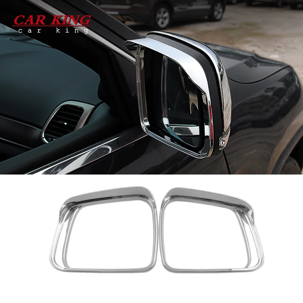 

For dodge durango 2017 2018 2019 Accessories ABS Chrome Car rearview mirror block rain eyebrow Cover Trim Car Styling 2pcs