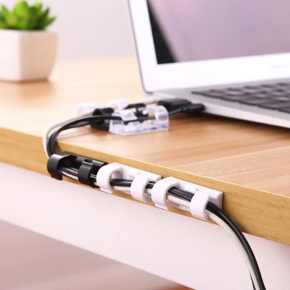 Cable Organizer 20Pcs Self-adhesive Cable Clip Clamp Wire Buckle Line Fastener Organizer Fixer Home Office Storage Data Line Clip