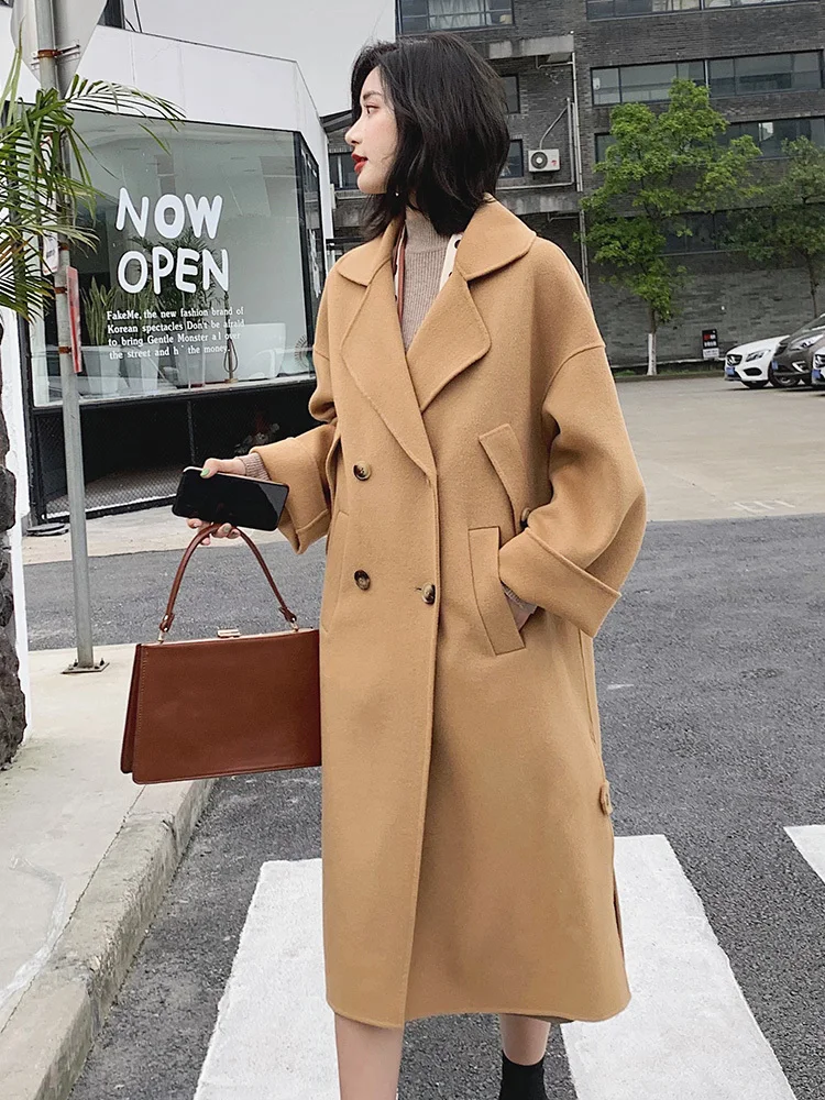 

Side Double 100% Wool Coat Female Jacket 2020 Autumn Winter Jacket Women Korean Long Woolen Coats casaco feminino MY3533 en s