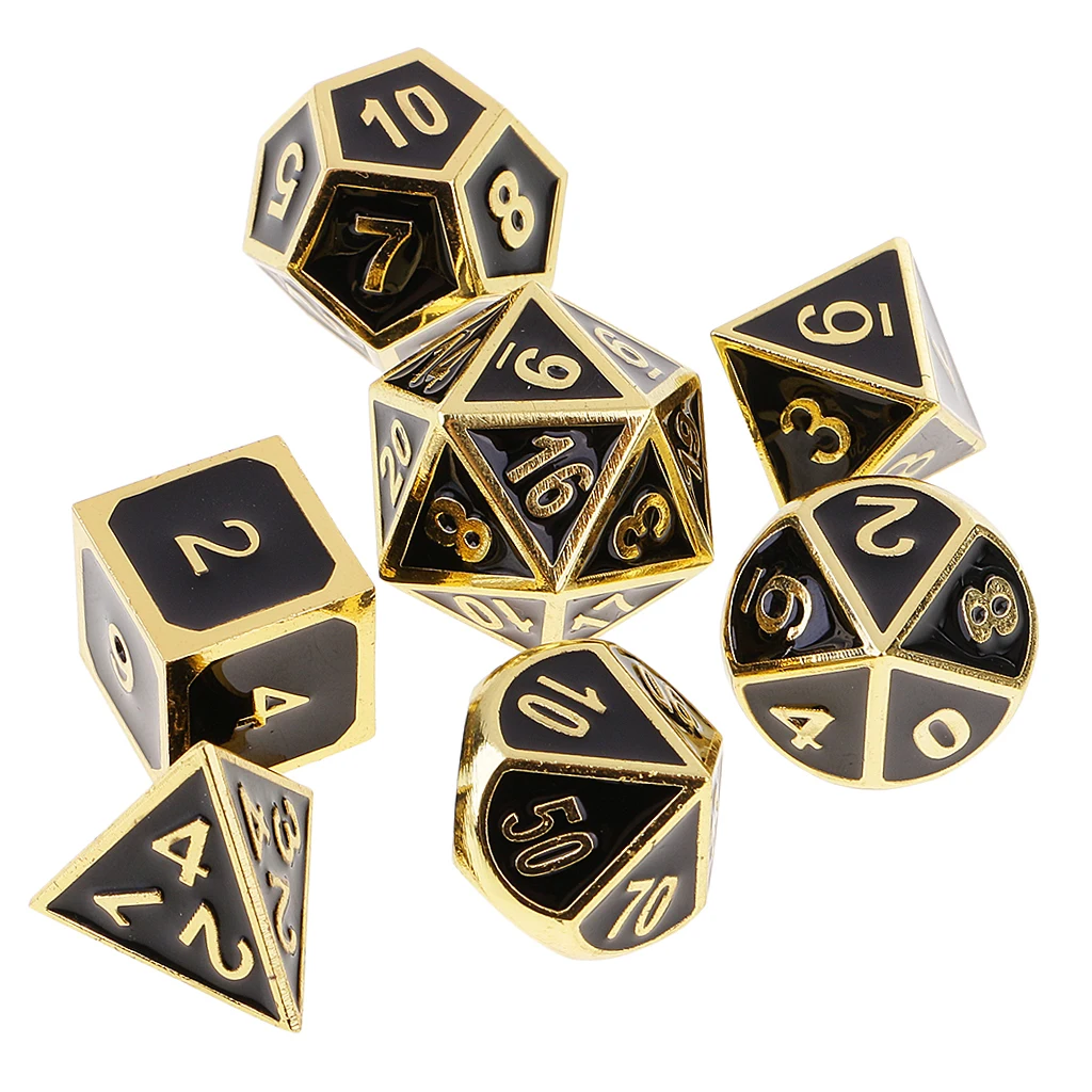 7pcs Polyhedral D4 D6 D8 D10 D12 D20 Sided Dice Set Digital Dices for DND D&D RPG Roleplaying Games Party Supplies