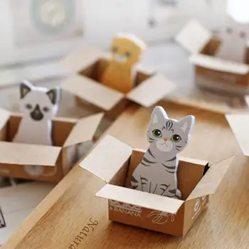 

Cat Dog Box Stickers Cute Cartoon Korean Stationery Sticky Notes Office School Supplies Memo Pad Scrapbook
