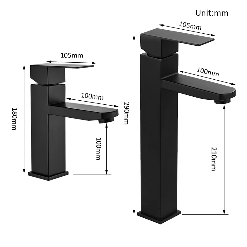 Basin Faucet Matte Black Bathroom Washbasin