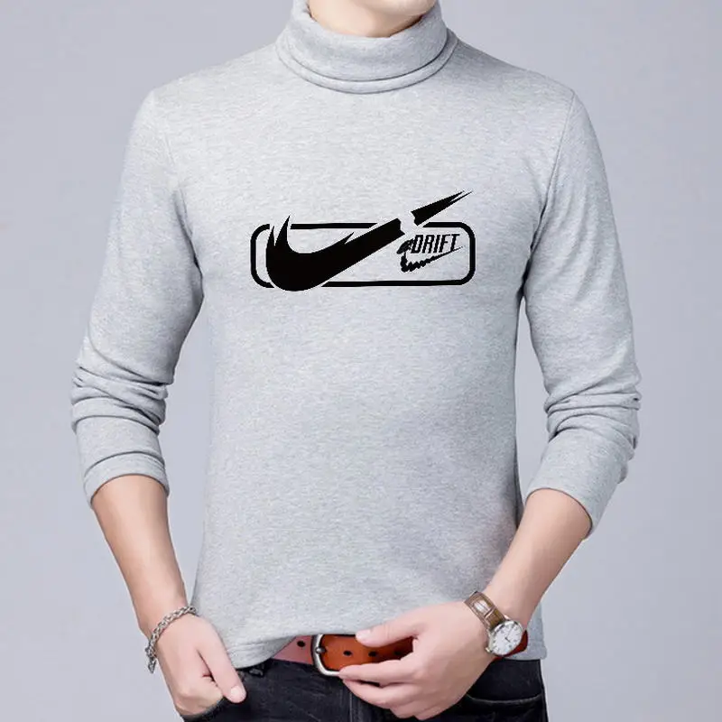 

2019 New Autumn Men'S Sweater Men'S Turtleneck Solid Color Drift Printing Casual Sweater Men's Slim Fit Brand Knitted Pullovers