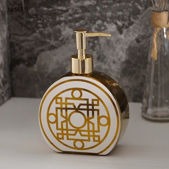 

Creativity Golden Ceramic Lotion bottle Portable Travel Liquid Soap Dispenser Home hand sanitizer bottles Bathroom Decoration