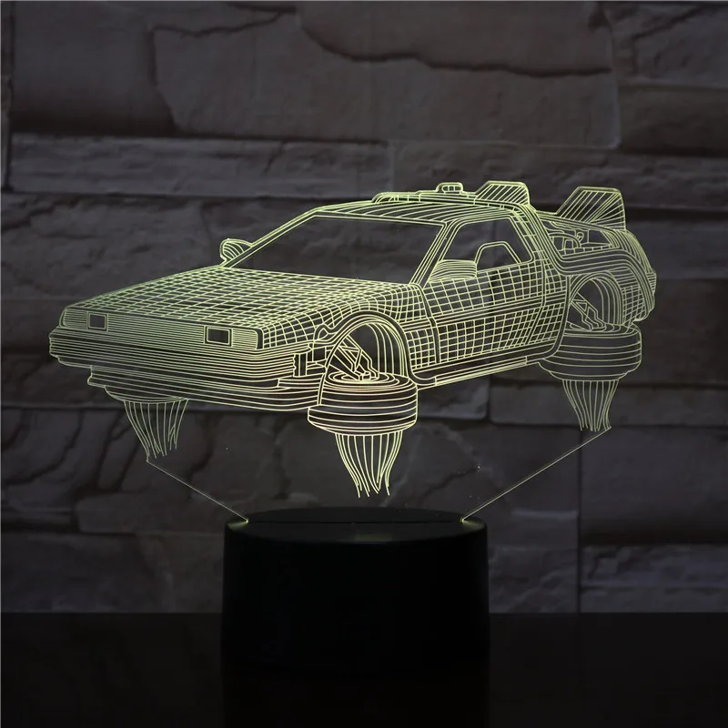 

3D Lamp Back To The Future Vehicle Car Novel Present for Movie Fans Bright Base Atmosphere Dropshipping Led Night Light Lamp