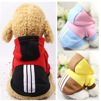 

Pet striped hoodie puppy cat clothes pug chihuahua clothes pet hoodie dog winter clothes outdoor sports clothes dog clothes
