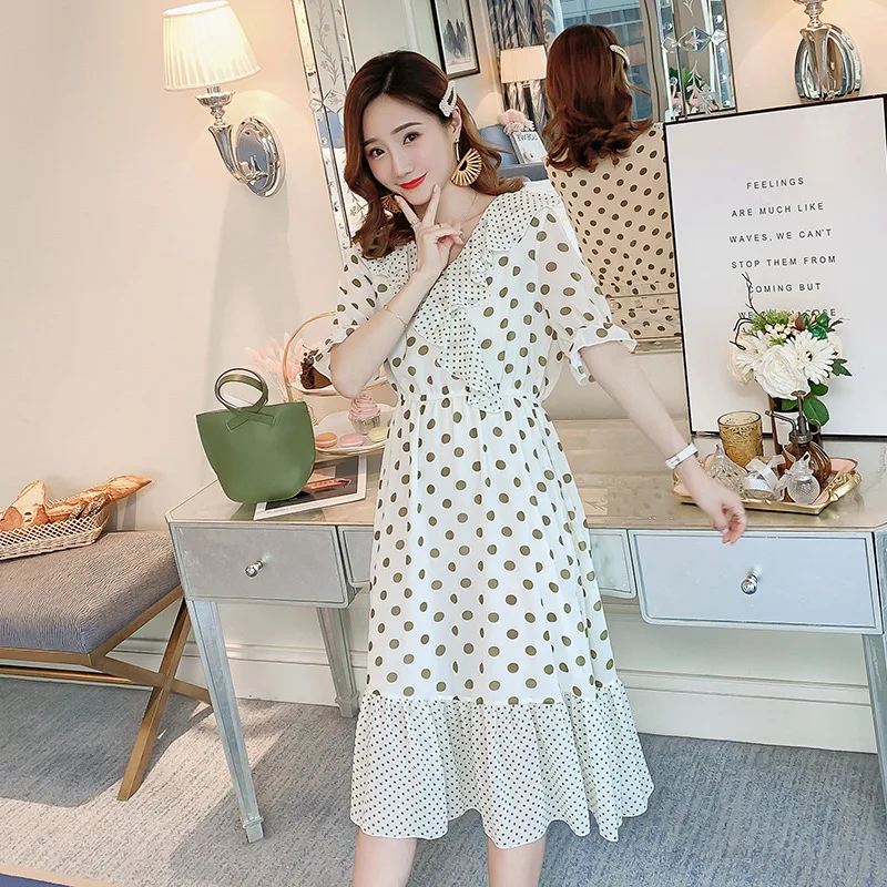 

Maternity Clothes Summer Wear 2019 Fashion Loose And Plus-sized Mid-length Chiffon Slimming New Style Pregnant Women Dress