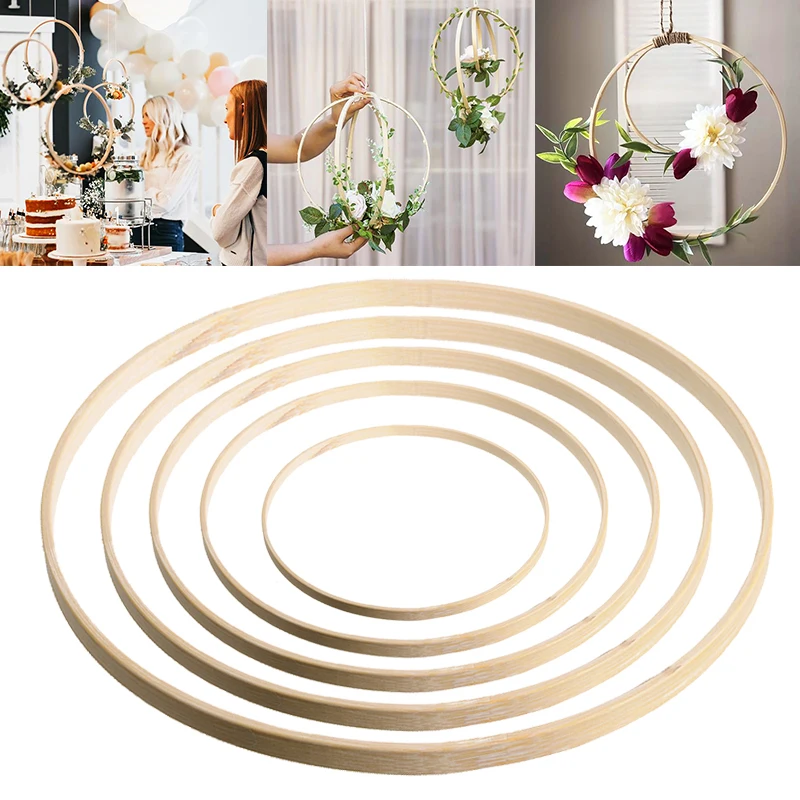 

8-40cm Versatile Decorative Bamboo Circle DIY Handmade Material For Floral wreath Dreamcatcher Wedding Decor Hoop Round Ring