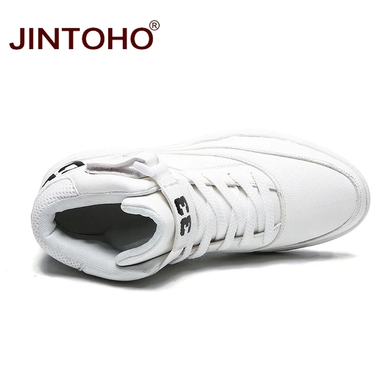 JINTOHO/мужские зимние ботинки; модные белые кожаные кроссовки; повседневные мужские Ботильоны; мужские кожаные ботинки; Зимняя мужская обувь; мужские ботиночки