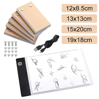 

DC5V USB A5/A6 LED Light Brightness Adjustable Children Drawing Table Pad with Animination Papier for Tracing Paper with Screws