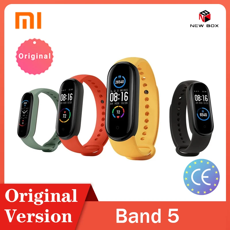 Фитнес трекер Xiaomi Mi Band 5 NFC 4 Bluetooth 0 водонепроницаемый Смарт браслет AMOLED экран