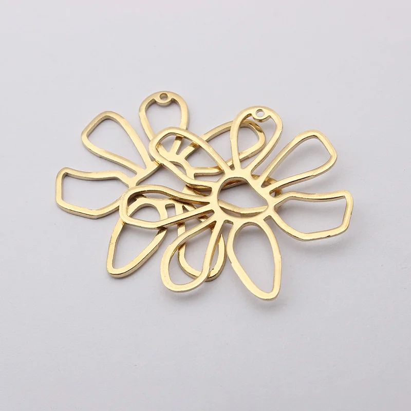 10 Pieces Brass Flower With Angel Charms - Jewelry Making Pendants For Necklaces & Earrings