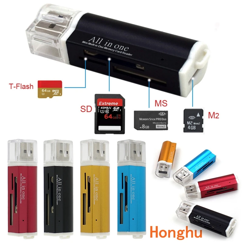 4 в 1 устройство чтения карт памяти Micro USB 2 0 usb адаптер для SD карты TF M2 MMC MS PRO DUO