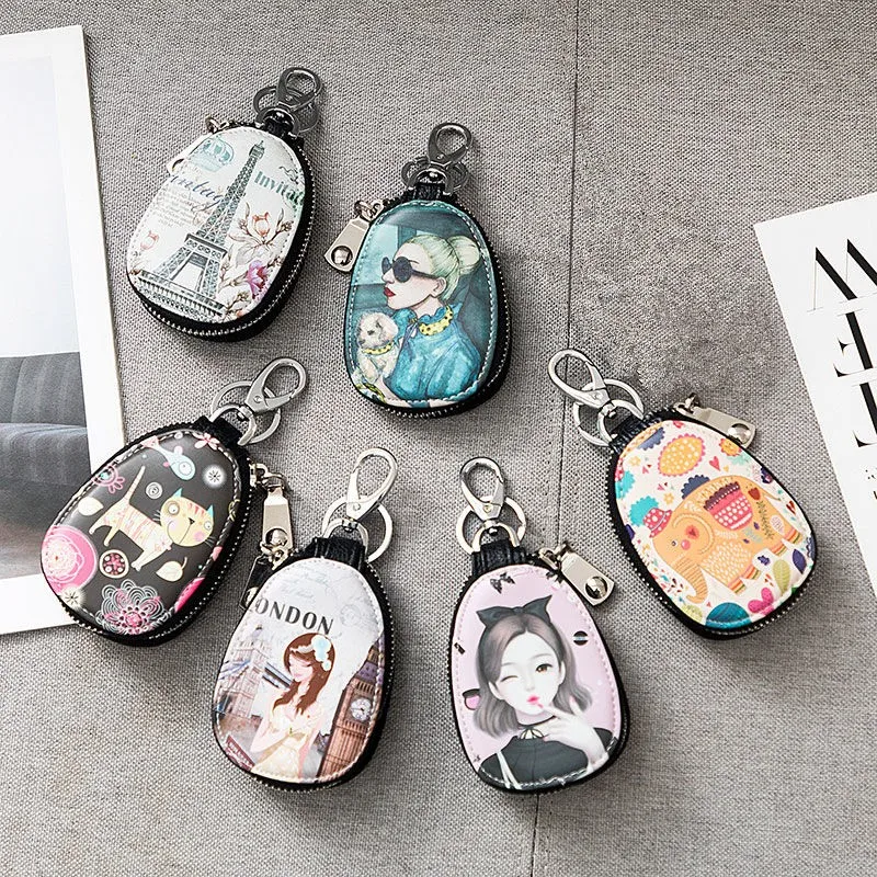 Funda de protección para llaves de coche, bolsa encendedor con dibujos animados para hombre y mujer, Porta Chaves