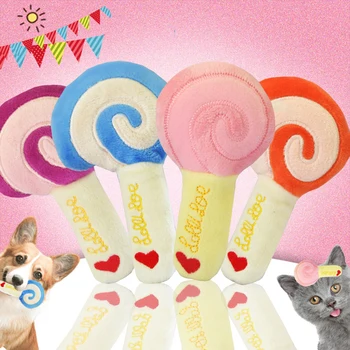 

Cute lollipop pet toys, pet sounding toys, plush rag doll toys, cute animal toys, puppy and kitten toys, pet supplies