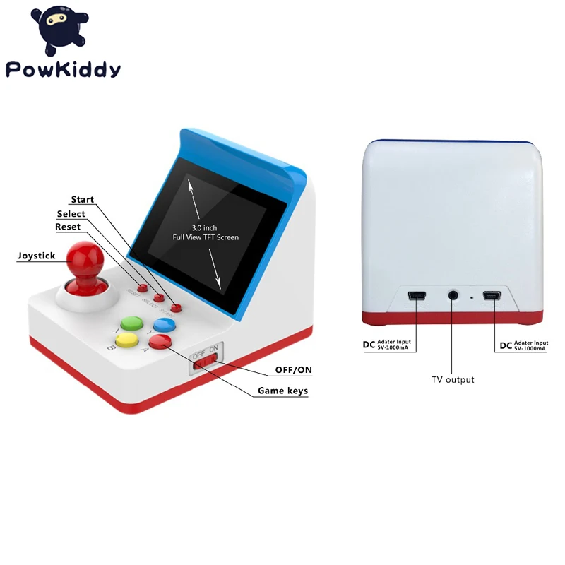 POWKIDDY A6 мини аркадная видео игровая консоль детский подарок toys8-bit портативная игровая консоль поддержка ТВ встроенные 360 Ретро игры