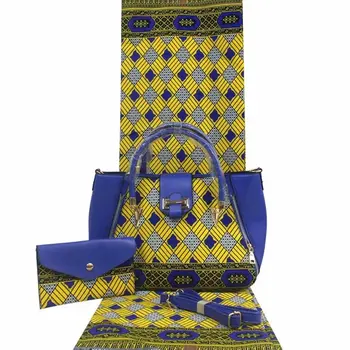 

3pcs Set African Tote Bag+ Small Ankara Bag Inclued Ankara African Wax Print Fabric For Wedding Party YB-36