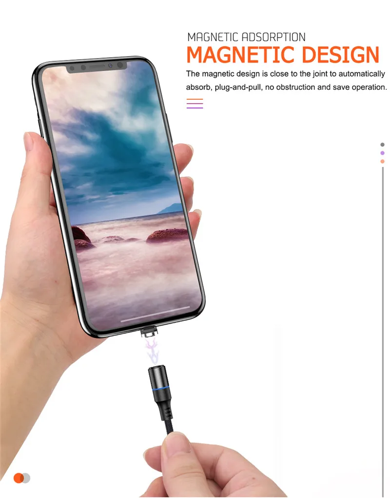 1 м 2 м Магнитный кабель для быстрой зарядки 3 А для iPhone 11 Pro XS Max samsung зарядное устройство для быстрой зарядки 3,0 Micro usb type C шнур для зарядки и передачи данных