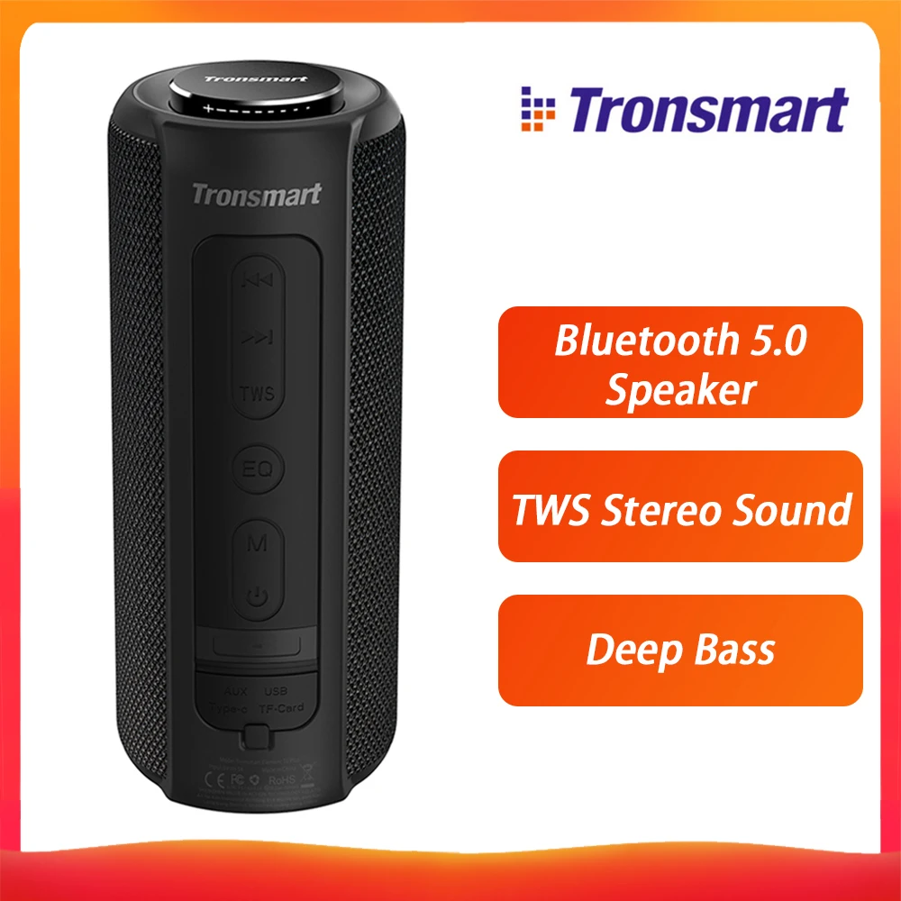 Tronsmart Element T6 Plus Портативный bluetooth-динамик 40 Вт IPX6 Водонепроницаемый стереозвук беспроводной динамик BT 5,0 громкой связи