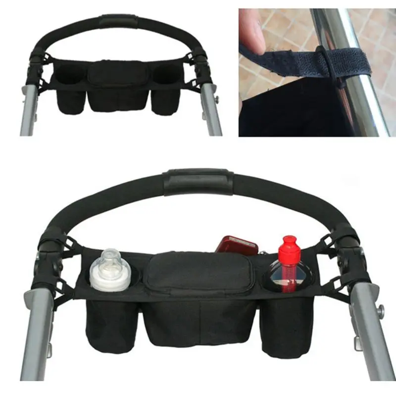 

Portable Baby Stroller Storage Bag Pram Stroller Buggy Bottle Cup Organizer Pushchair Accessories E65D