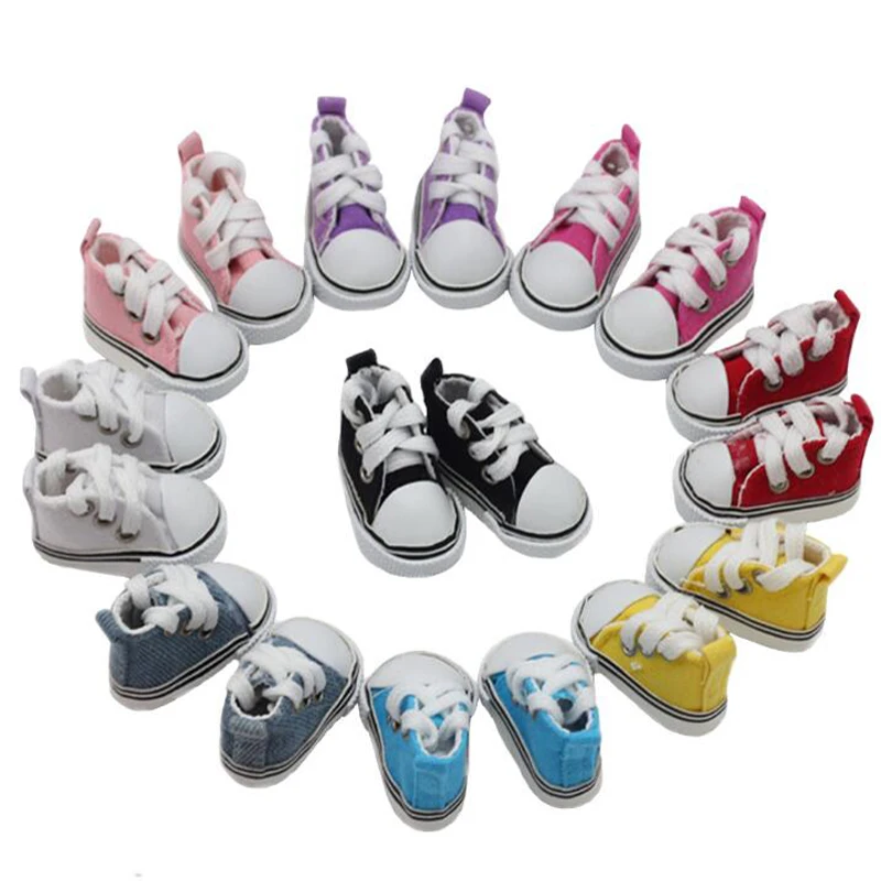 5 см обувь для кукол со шнуровкой и высоким верхом из парусины ярких цветов 1/6 BJD