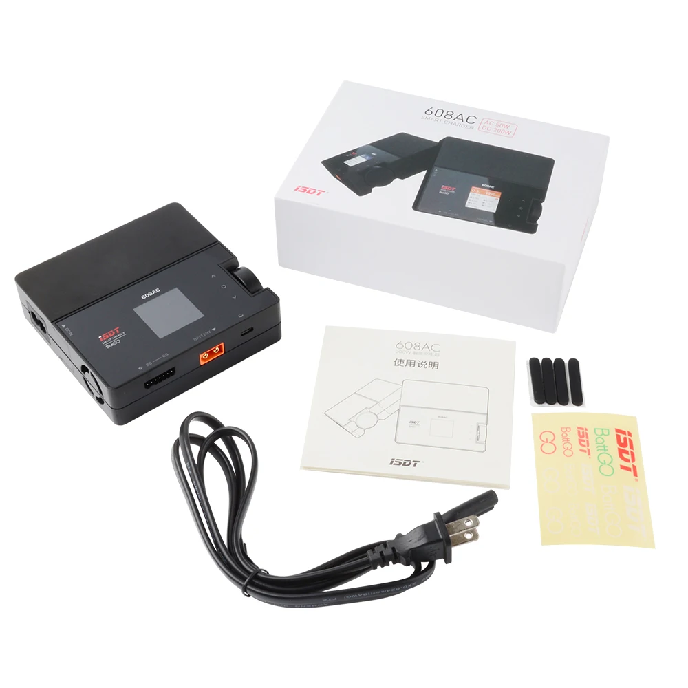 ISDT 608AC AC 60 Вт DC 200 Вт 8A BattGo Смарт зарядное устройство Dis зарядное устройство со съемным источником питания