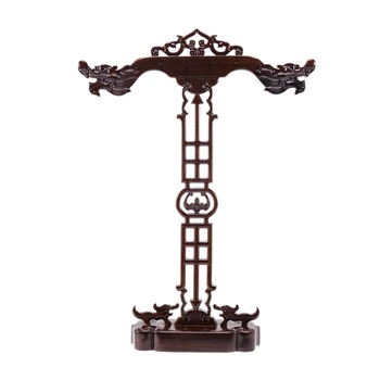 

Solid Wood Ebony Chinese Painting Writing Pen Holder with 12 Study Brush Holders