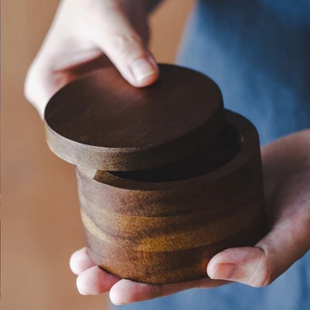 

Wooden BBQ Spice Storage Box Spice Shaker Jar Sugar Salt Pepper Herbs Toothpick Bottle With Lid For Kitchen Accessories