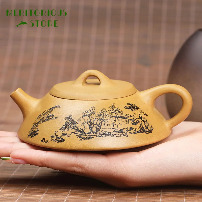 

Классический чайный горшок Yixing из фиолетовой глины, керамический чайник для руды, 188 отверстий, фильтр, ручной набор для чая, чайный набор, индивидуальный подарок, 140 мл
